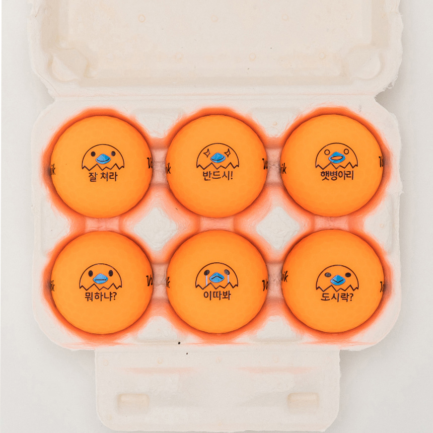 계란골프공 햇병아리2 오렌지(2.3피스) 볼빅비비드6구+볼마커1개